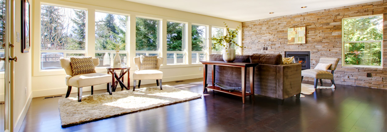 Room lit up with natural lighting from windows.