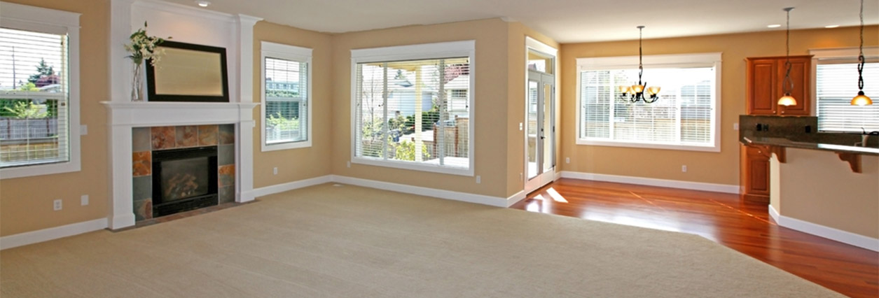 Well lit living room.