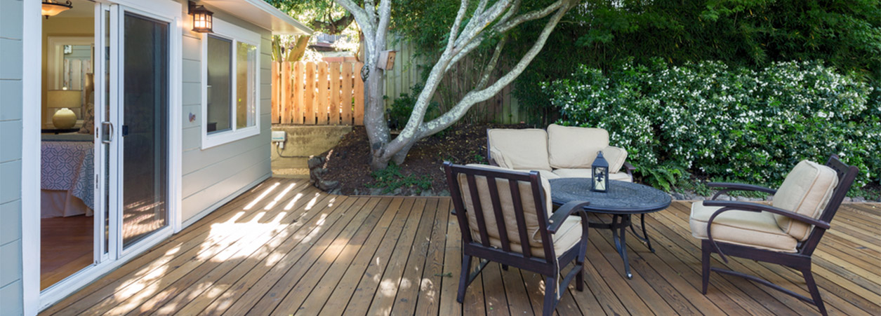 Outside deck with window.