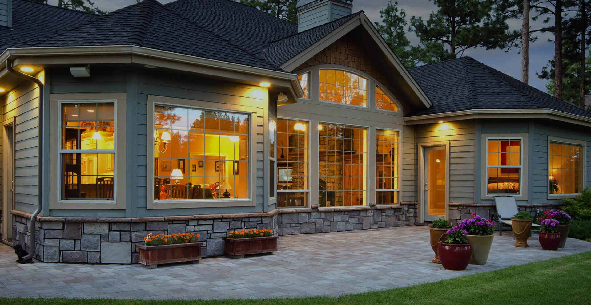 An image of a house with Vinyl Windows.