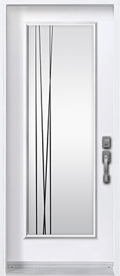 Full lite door with modern glass insert