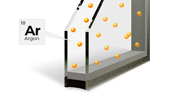 Beverley Hills casement windows feature Argon gas filling between panes.