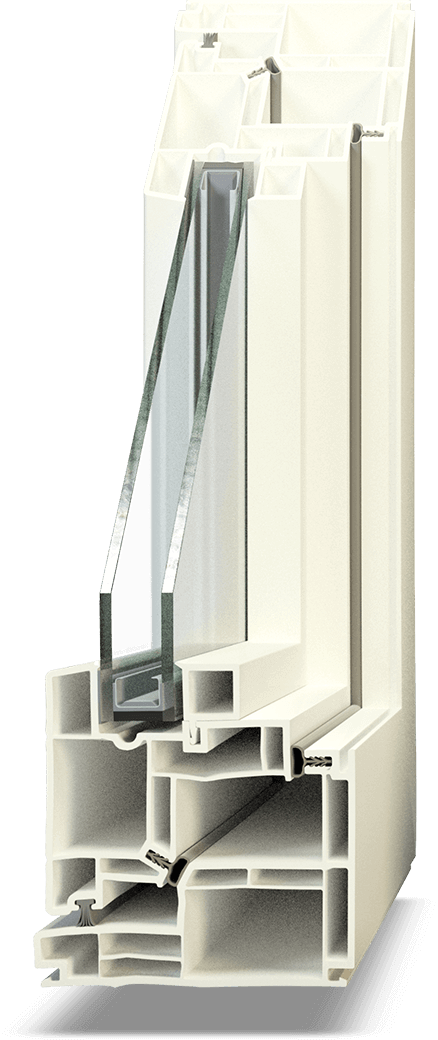 Hollow chamber PVC Window Section