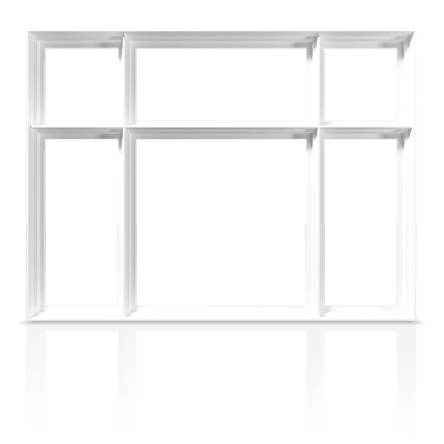 An example of a RevoCell Window showing the frame and mullions only.