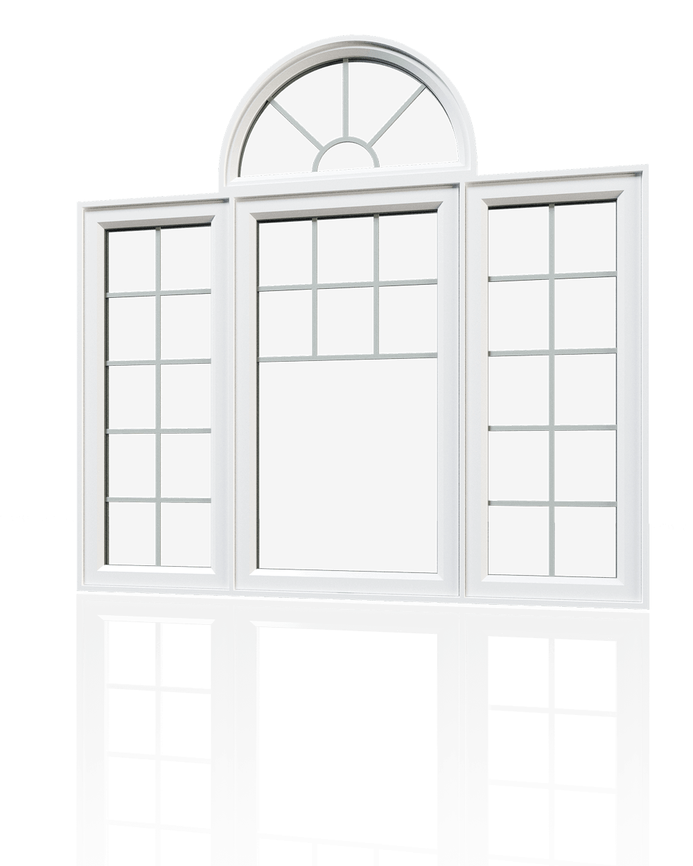 Double casement windows with modern grilles